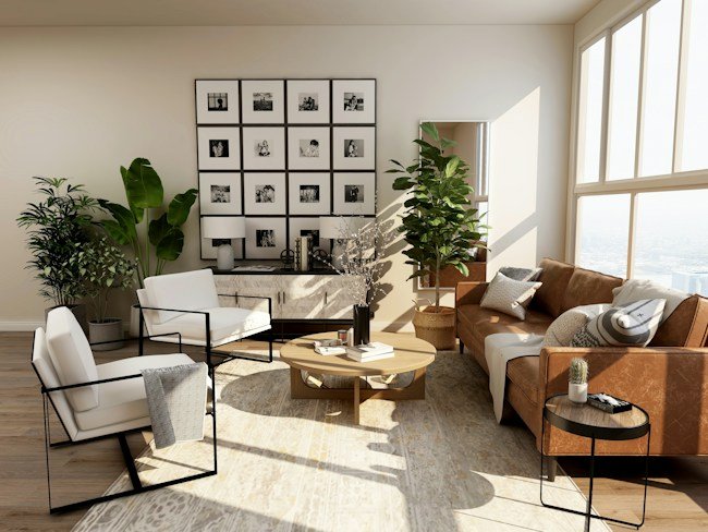 Calm bedroom for restorative wellness
